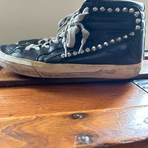 Golden Goose black studded sneakers